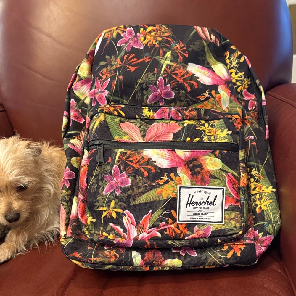 Herschel Supply Company Floral Backpack - Black with Pink, Green, Yellow